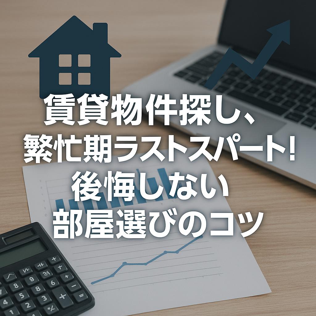 賃貸物件探し、繁忙期ラストスパート！後悔しない部屋選びのコツ